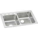 Elkay LR250L1 18 Gauge Stainless Steel 33' x 22' x 7.875' Double Bowl Top Mount Kitchen Sink