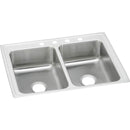 Elkay LR2519MR2 18 Gauge Stainless Steel 25' x 19.5' x 7.625' Double Bowl Top Mount Kitchen Sink