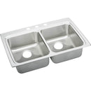 Elkay LRADQ3322550 18 Gauge Stainless Steel 33' x 22' x 5.5' Double Bowl Top Mount Kitchen Sink