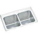 Elkay DLR332210PD4 18 Gauge Stainless Steel 33' x 22' x 10.125' Double Bowl Top Mount Kitchen Sink Kit
