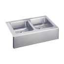 Elkay ELUHF3320DBG 18 Gauge Stainless Steel 33' x 20.5' x 7.875' Double Bowl Farmhouse Undermount Kitchen Sink Kit