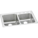 Elkay LGR33220 18 Gauge Stainless Steel 33' x 22' x 10' Double Bowl Top Mount Kitchen Sink