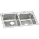 Elkay LR2503 18 Gauge Stainless Steel 33' x 22' x 7.875' Double Bowl Top Mount Kitchen Sink
