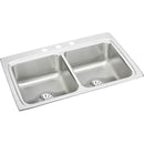 Elkay LR3322PD4 18 Gauge Stainless Steel 33' x 22' x 8.125' Double Bowl Top Mount Kitchen Sink Kit