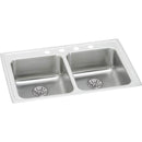 Elkay LRAD331965PD2 18 Gauge Stainless Steel 33' x 19.5' x 6.5' Double Bowl Top Mount Kitchen Sink Kit
