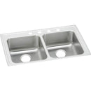 Elkay LRAD332165MR2 18 Gauge Stainless Steel 33' x 21.25' x 6.5' Double Bowl Top Mount Kitchen Sink