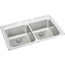 Elkay LRAD332265PD1 18 Gauge Stainless Steel 33' x 22' x 6.5' Double Bowl Top Mount Kitchen Sink Kit