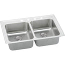 Elkay LRADQ331965PD2 18 Gauge Stainless Steel 33' x 19.5' x 6.5' Double Bowl Top Mount Kitchen Sink Kit