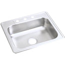 Elkay D125212 22 Gauge Stainless Steel 25" x 21.25" x 6.5625" Single Bowl Top Mount Kitchen Sink