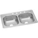 Elkay D233191 22 Gauge Stainless Steel 33" x 19" x 6.4375" Double Bowl Top Mount Kitchen Sink