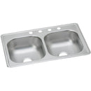 Elkay DSE233192 20 Gauge Stainless Steel 33" x 19" x 8" Double Bowl Top Mount Kitchen Sink