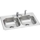 Elkay K233224DF 23 Gauge Stainless Steel 33" x 22" x 6.0625" Double Bowl Top Mount Kitchen Sink Kit