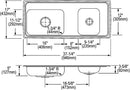 Elkay DRKADQ371750R4 18 Gauge Stainless Steel 37.25' x 17' x 5' Double Bowl Top Mount Sink