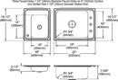 Elkay DRKR24119L4 18 Gauge Stainless Steel 41' x 19.5' x 7.625' Double Bowl Top Mount Sink