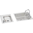 Elkay DRKR24119LC 18 Gauge Stainless Steel 41' x 19.5' x 7.625' Double Bowl Top Mount Sink Kit
