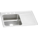 Elkay ILR3322L2 18 Gauge Stainless Steel 33' x 22' x 7.625' Single Bowl Top Mount Kitchen Sink