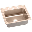 Elkay LR22192-CU 18 Gauge CuVerro antimicrobial copper 22' x 19.5' x 7.625' Single Bowl Top Mount Sink