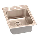 Elkay LRAD172245OS4-CU 18 Gauge CuVerro antimicrobial copper 17' x 22' x 4.5' Single Bowl Top Mount Sink