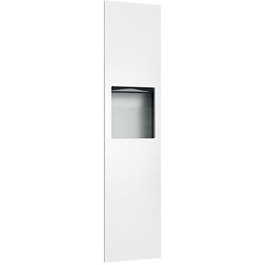 ASI 6467-00 Piatto Recessed Paper Towel Dispenser and Waste Receptacle, White Phenolic Door, 13