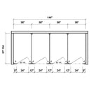 Scranton Toilet Partition, 4 Between Wall Compartments, Plastic, 144"W x 61"D, BW43660-PL-SCRANTON
