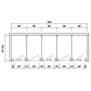 Scranton Toilet Partition, 5 Between Wall Compartments, Plastic, 180"W x 61"D, BW53660-PL-SCRANTON