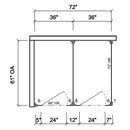 Scranton Toilet Partition, 2 In Corner Compartments, Plastic, 72"W x 61"D, IC23660-PL-SCRANTON