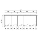 Scranton Toilet Partition, 5 In Corner Compartments, Plastic, 180"W x 61"D, IC53660-PL-SCRANTON