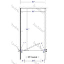 Hadrian Toilet Partition, 1 Between Wall Compartment, Plastic, 36"W x 62"D - BW13660-PL-HADRIAN