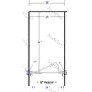 Hadrian Toilet Partition, 1 Between Wall Compartment, Stainless Steel, 36"W x 62"D - BW13660-SS-HADRIAN