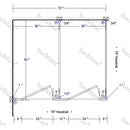 Hadrian Bathroom Partition, 2 In Corner Compartments, Metal, 72"W x 62"D - IC23660-HADRIAN