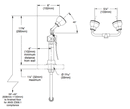 Bradley S19-465EFW Deck Mount Eyewash Hand-Held Drench Hose, Double