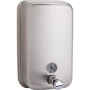 Genuine Joe GJO02201 Liquid/Lotion Soap Dispenser, Manual, 31.50 Fl Oz Capacity, Corrosion Resistant, Wall-Mountable, Rust Proof, Stainless Steel