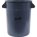 Genuine Joe GJO60463 Heavy-Duty Trash Container, 32 Gal Capacity, Side Handle, Venting Channel, Plastic, Gray