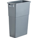 Genuine Joe GJO60465 23-Gallon Space-Saving Waste Container, 23 Gal Capacity, Rectangular, Handle, 30" Height x 20" W x 11" D, Gray