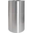 Genuine Joe GJO58893 Classic Cylinder 2-Piece Waste Receptacle, 35 Gal Capacity, Weather Resistant, Fire Proof, Leak Proof, 34" Height x 18" Diameter, Aluminum, Silver