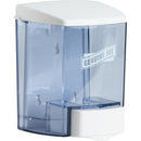 Genuine Joe GJO29425 30 Oz Soap Dispenser, Manual, 30 Fl Oz Capacity, See-Through Tank, Water Resistant, Soft Push, Clear