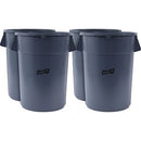 Genuine Joe GJO11581CT 44-Gallon Heavy-Duty Trash Container, 44 Gal Capacity, Heavy Duty, Handle, 24" Height x 31.5" W x 24" D, Gray, 4/Carton