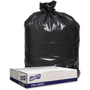 Genuine Joe GJO98211 Low-Density Black Can Liners, 56 Gal Capacity, 47" L x 43" W x 1.60 Mil (41 Micron) Thickness, Recycled, 100/Carton