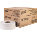 Genuine Joe GJO35120012 1-Ply Jumbo Roll Bath Tissue, 3.63" Width x 1200 Ft Length, 8.88" Roll Diameter, White, Fiber, 12/Carton