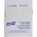Genuine Joe GJO10153 Quarter-Fold Toilet Seat Covers, 16.73" Width x 14.17" Length, For Toilet, White, Paper, 200/Pack, 25/Carton