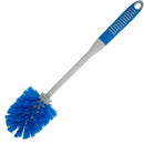 Genuine Joe GJO99687 Toilet Bowl Brush, Polyethylene Terephthalate (PET) Bristle, Polypropylene, Thermoplastic Rubber (TPR) Handle, Blue, Gray