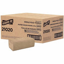 Genuine Joe GJO21020 Paper Towel Single Fold 250 Sheets Natural, 1 Ply, Singlefold, 10.25" Width x 9.10" Length, Embossed Design, Fiber, Kraft, 250 Sheets/Pack, 16/Carton