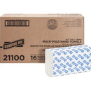 Genuine Joe GJO21100 Paper Towel Multi Fold 250 Sheets White, 1 Ply, Multifold, 9.20" Width x 9.40" Length, Embossed Design, Paper, Fiber, 250 Sheets/Pack, 16/Carton