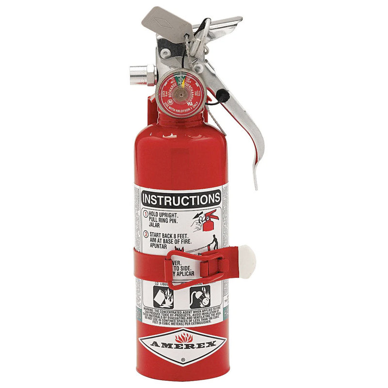 Amerex Fire Extinguisher, Halotron, HydroChloroFluoroCarbon, 1.4063 lb, 1B:C UL Rating - A384T