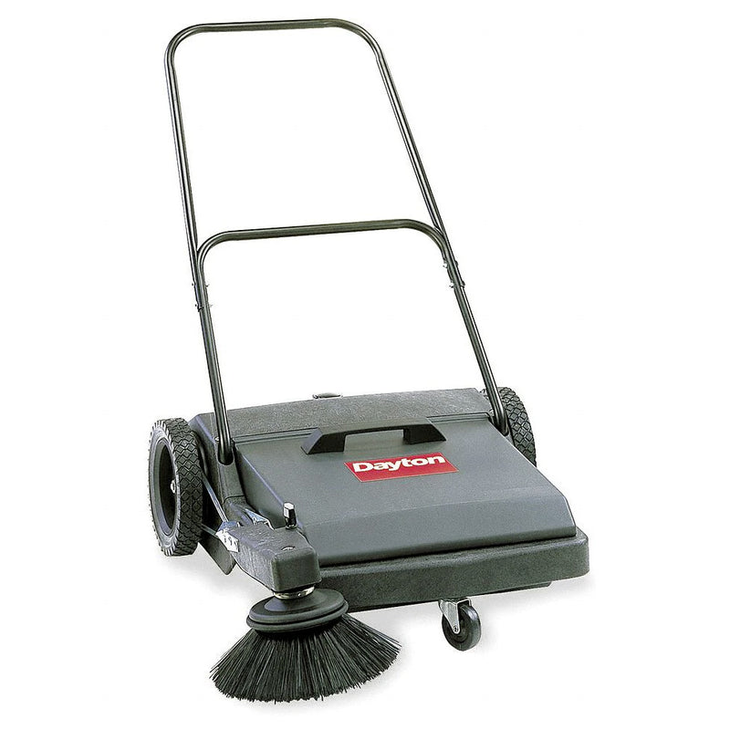 Dayton Walk Behind Sweeper, Manual, 27 in Cleaning Path Width, 1.6 cu ft Hopper Capacity, Dual Brush - 5Z042