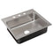 Just Manufacturing 22 in x 22 in x 7 1/2 in Drop-In Sink with Faucet Ledge with 19 in x 16 in Bowl Size - SL-2222-A-GR-3-316