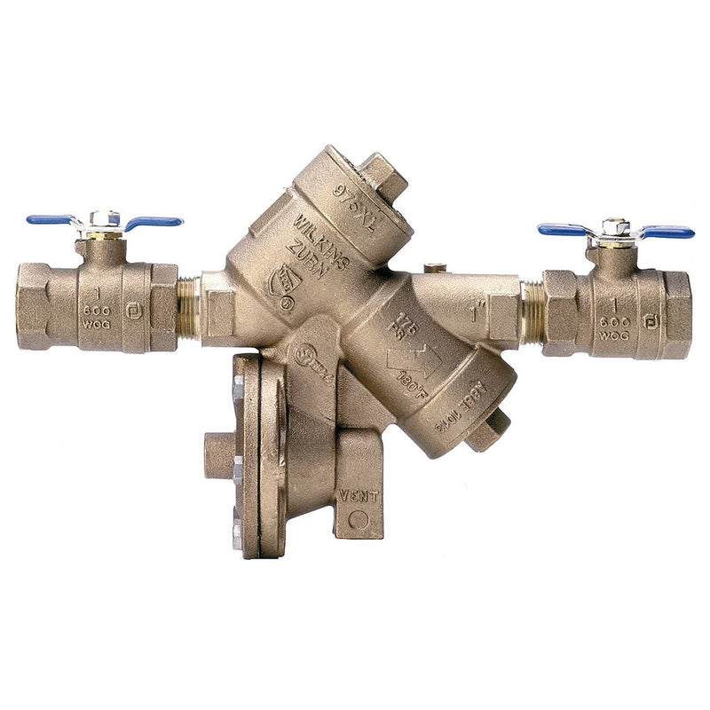 Zurn Reduced Pressure Zone Backflow Preventer, Bronze, Wilkins 975XL Series, FNPT X FNPT Connection - 34-975XL