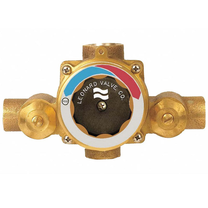 Leonard 3/4 in Sweat Inlet Type Mixing Valve, Lead Free bronze, 1 to 25 gpm - TM-26-LF-RF