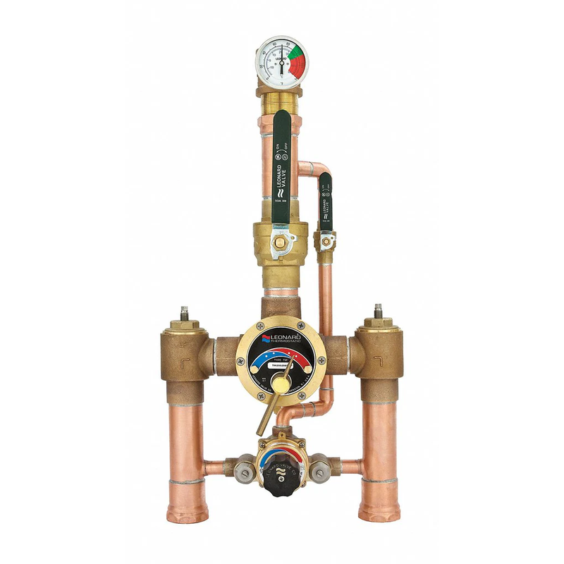 Leonard 2 in NPT Inlet Type Mixing Valve, Lead Free bronze, 1 to 214 gpm - TM-2020B-LF-DT-RF