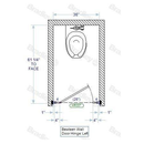 Bradley Toilet Partition, 1 Between Wall Compartment, Plastic, 36"W x 61-1/4"D, Quick Ship - BW13660-PL